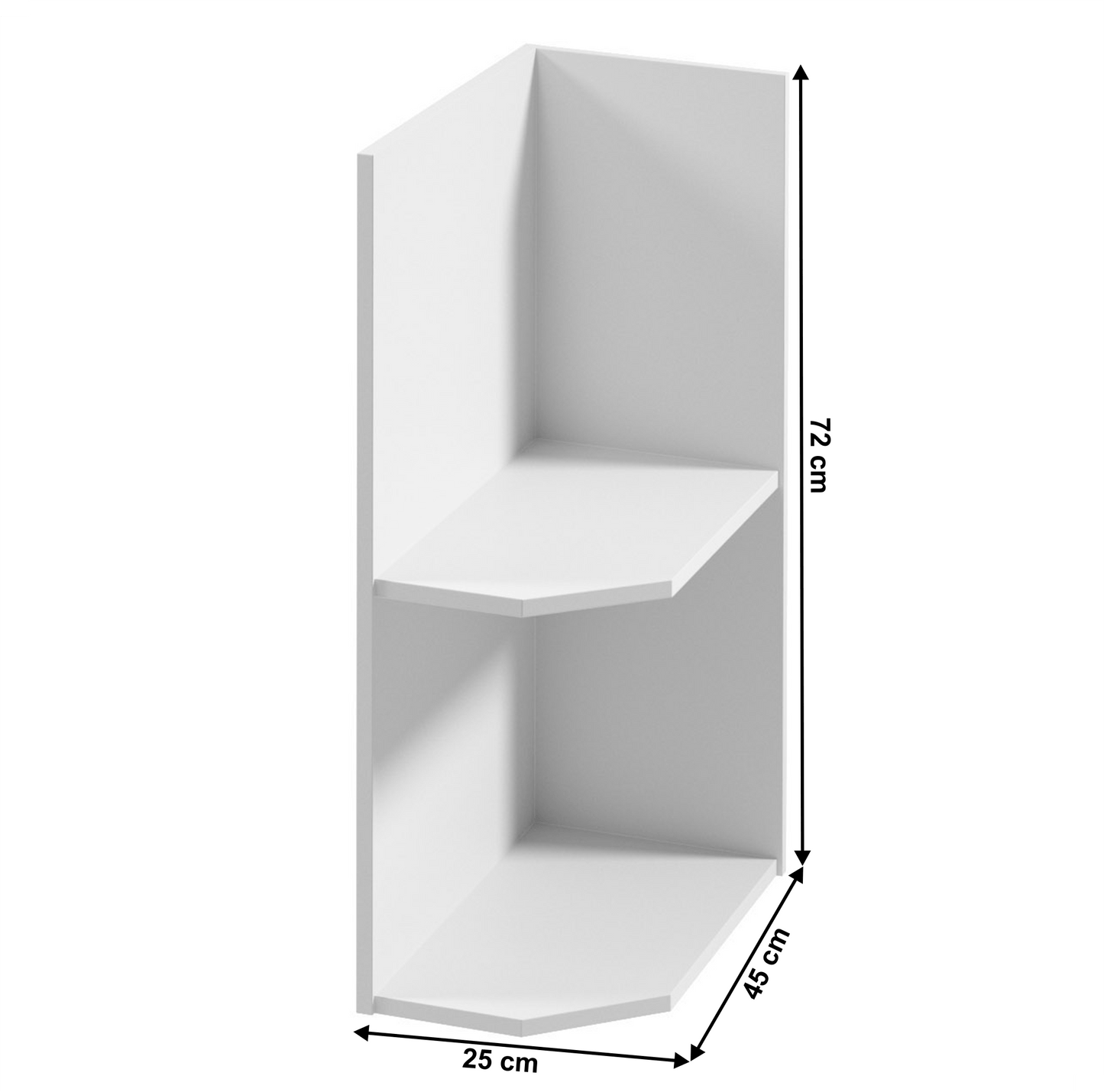 Dulap inferior cu două rafturi D25PZ, model dreapta, alb,  PROVENCE