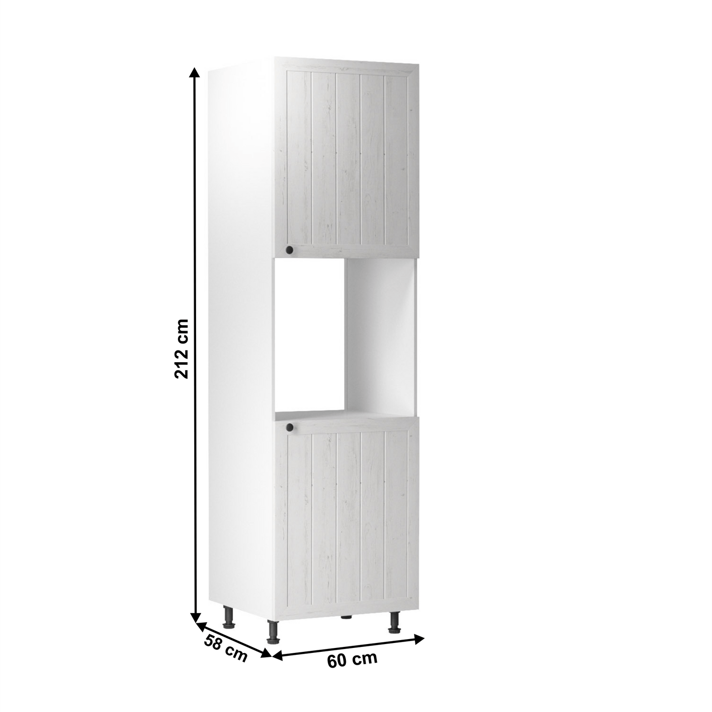 Dulap pentru alimente D60P, alb/pin Andersen, dreapta, PROVENCE