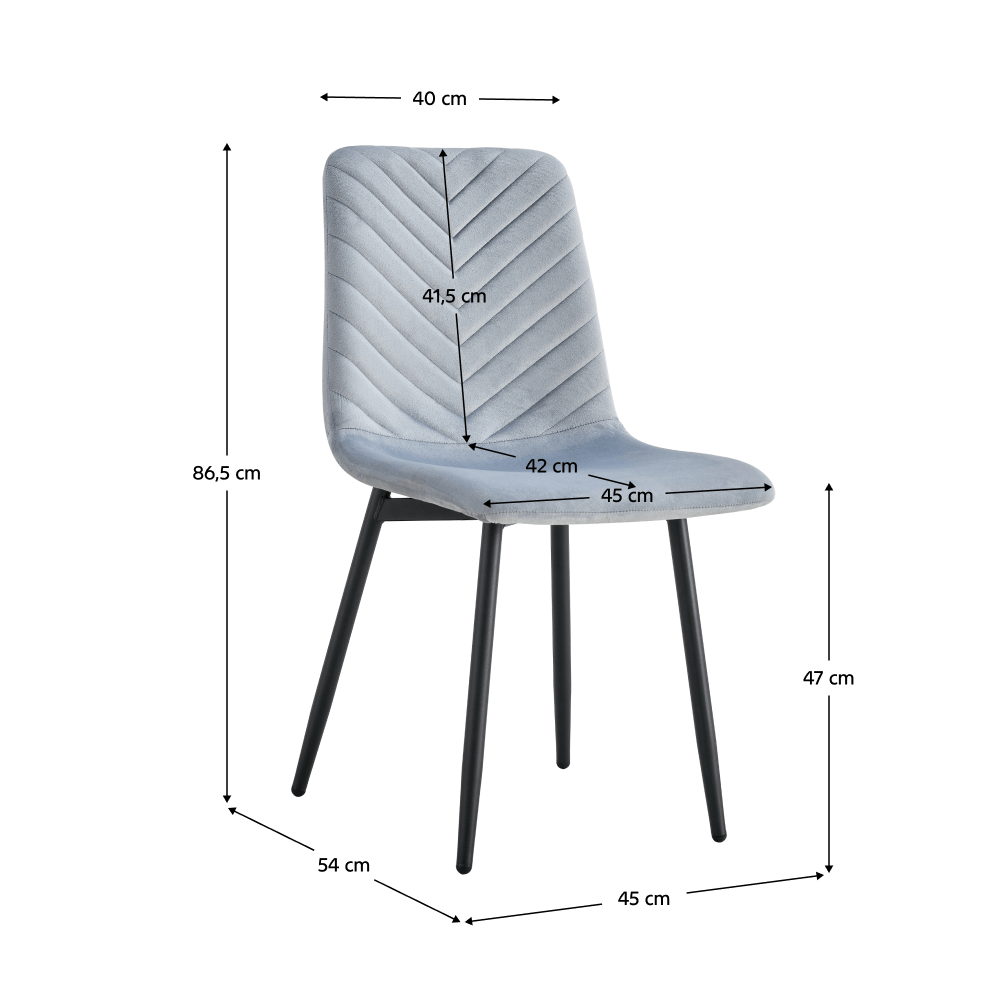 Scaun, material Velvet gri / negru, RAMITA TIP 2