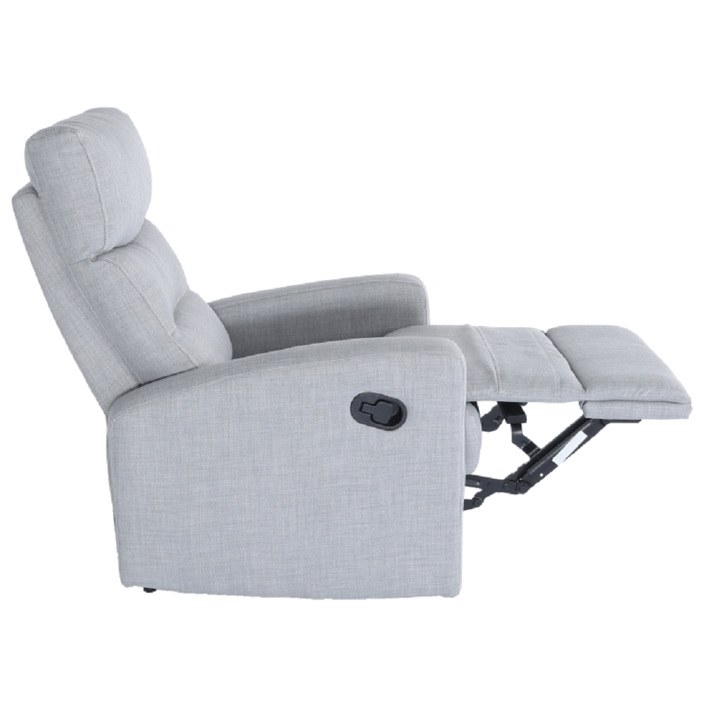 Fotoliu pentru relaxare, material textil gri deschis, SILAS
