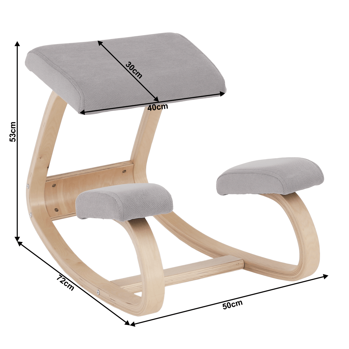 Scaun în genunchi, gri-maro Taupe / natural, RENAR