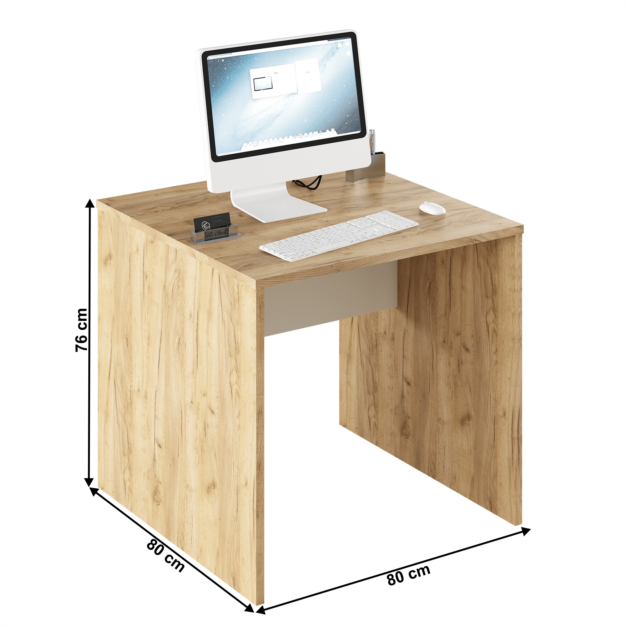 Masă de birou, stejar artizan/albă, RIOMA TYP 17