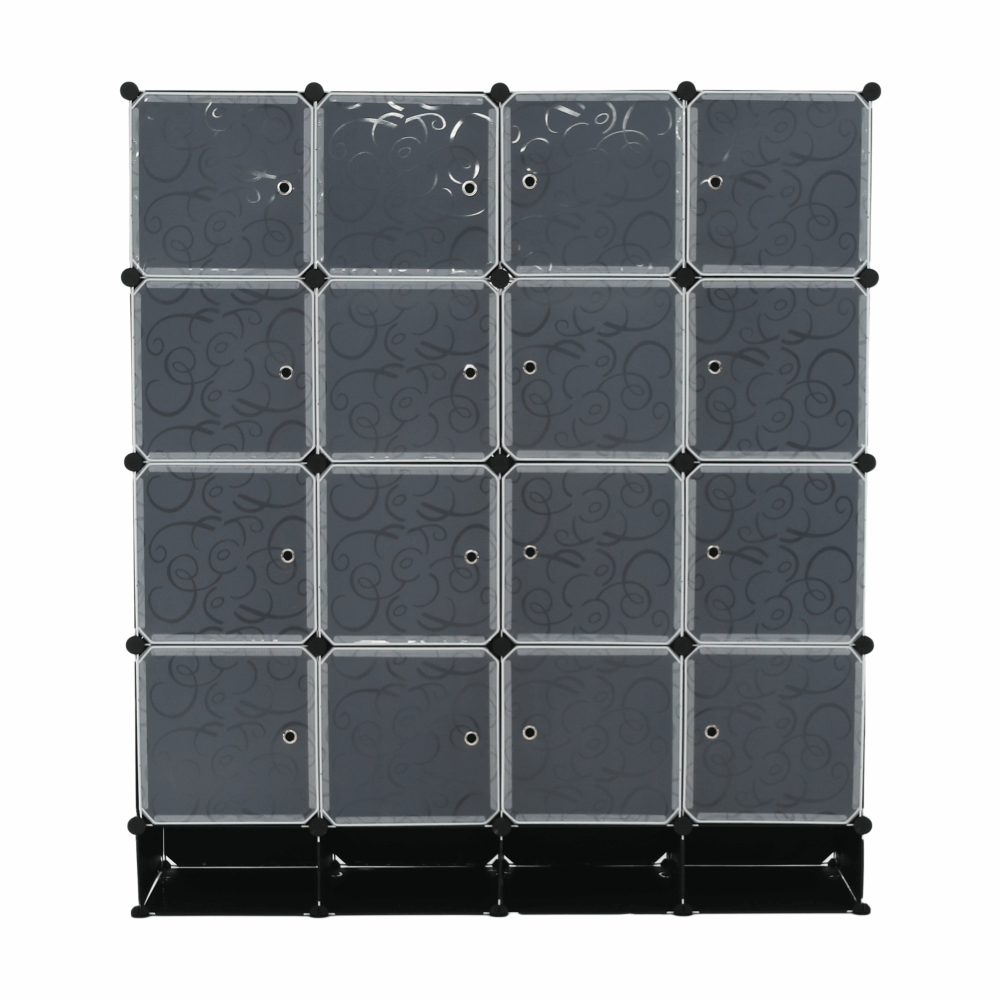 Organizator de dulap modular, negru / alb lapte, RODAN TYPE 2