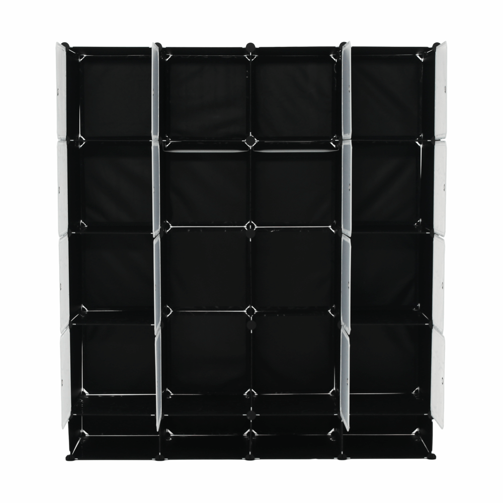 Organizator de dulap modular, negru / alb lapte, RODAN TYPE 2