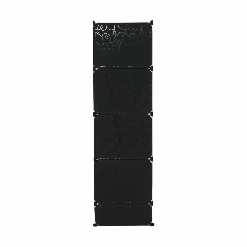 Organizator de dulap modular, negru / alb lapte, RODAN TYPE 2