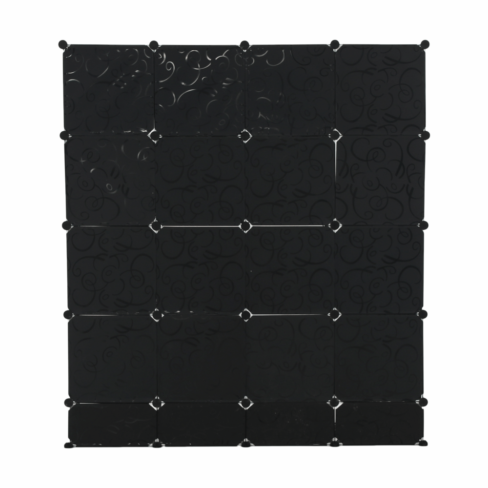 Organizator de dulap modular, negru / alb lapte, RODAN TYPE 2