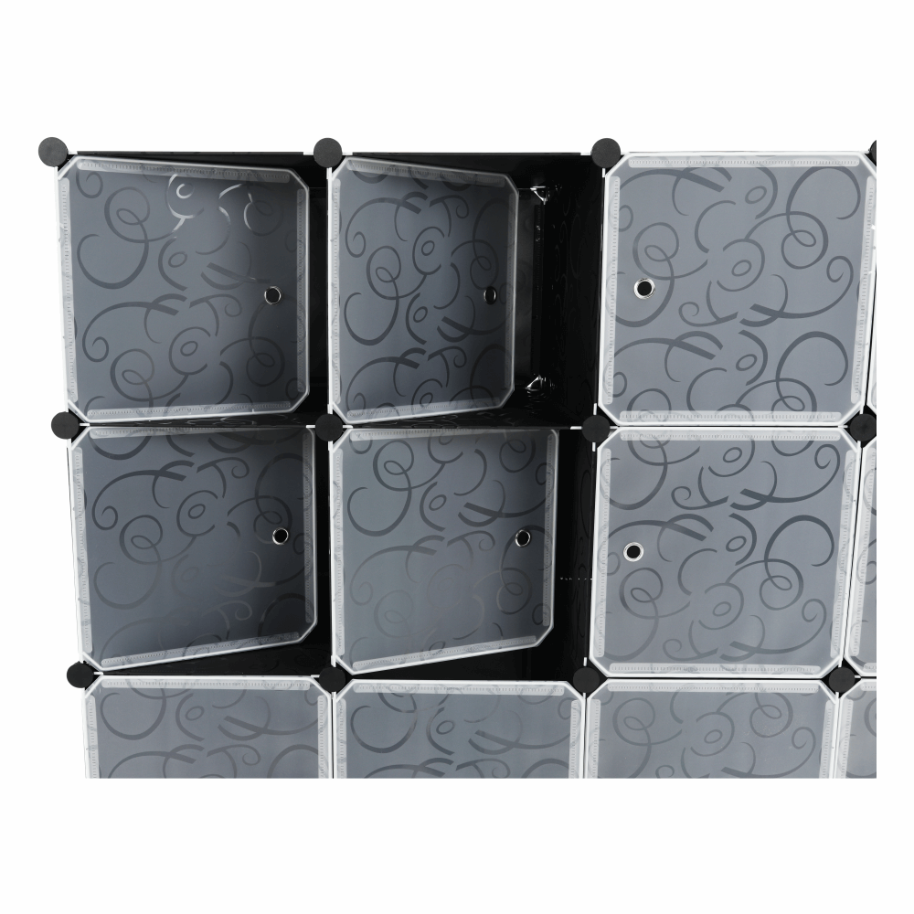 Organizator de dulap modular, negru / alb lapte, RODAN TYPE 2