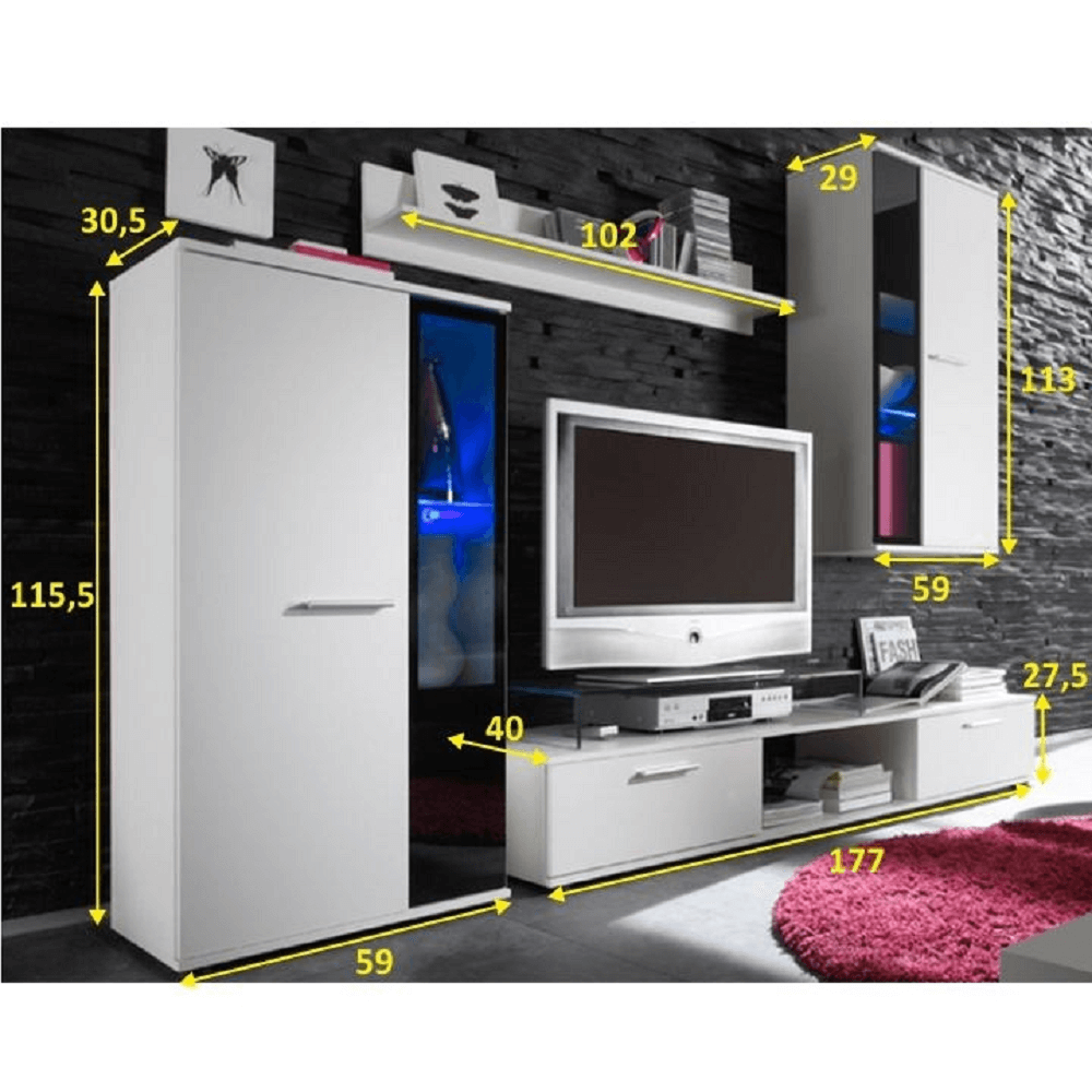 Mobilier de living, alb, SALESA