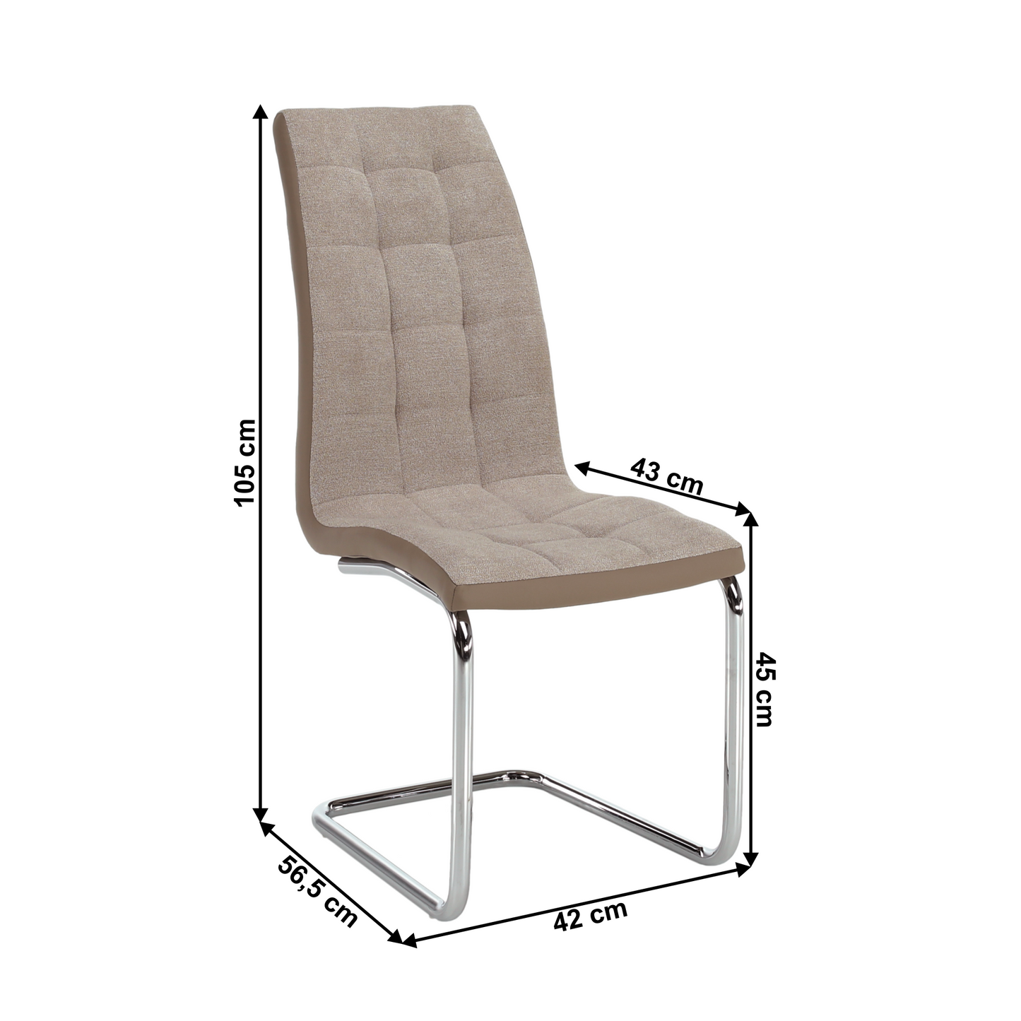 Scaun dining, bej/crom, SALOMA NEW