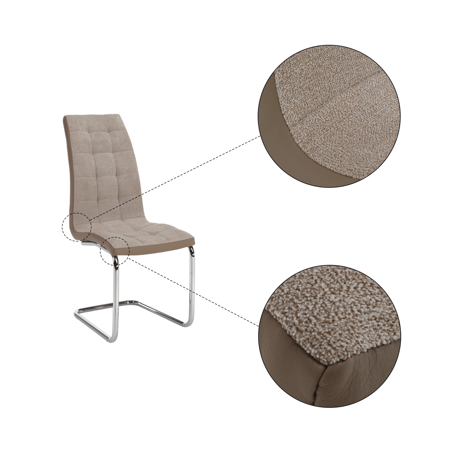 Scaun dining, bej/crom, SALOMA NEW