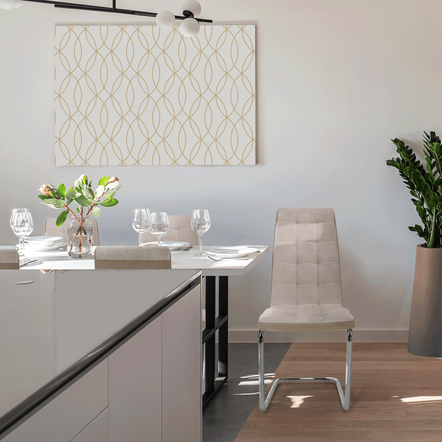 Scaun dining, bej/crom, SALOMA NEW
