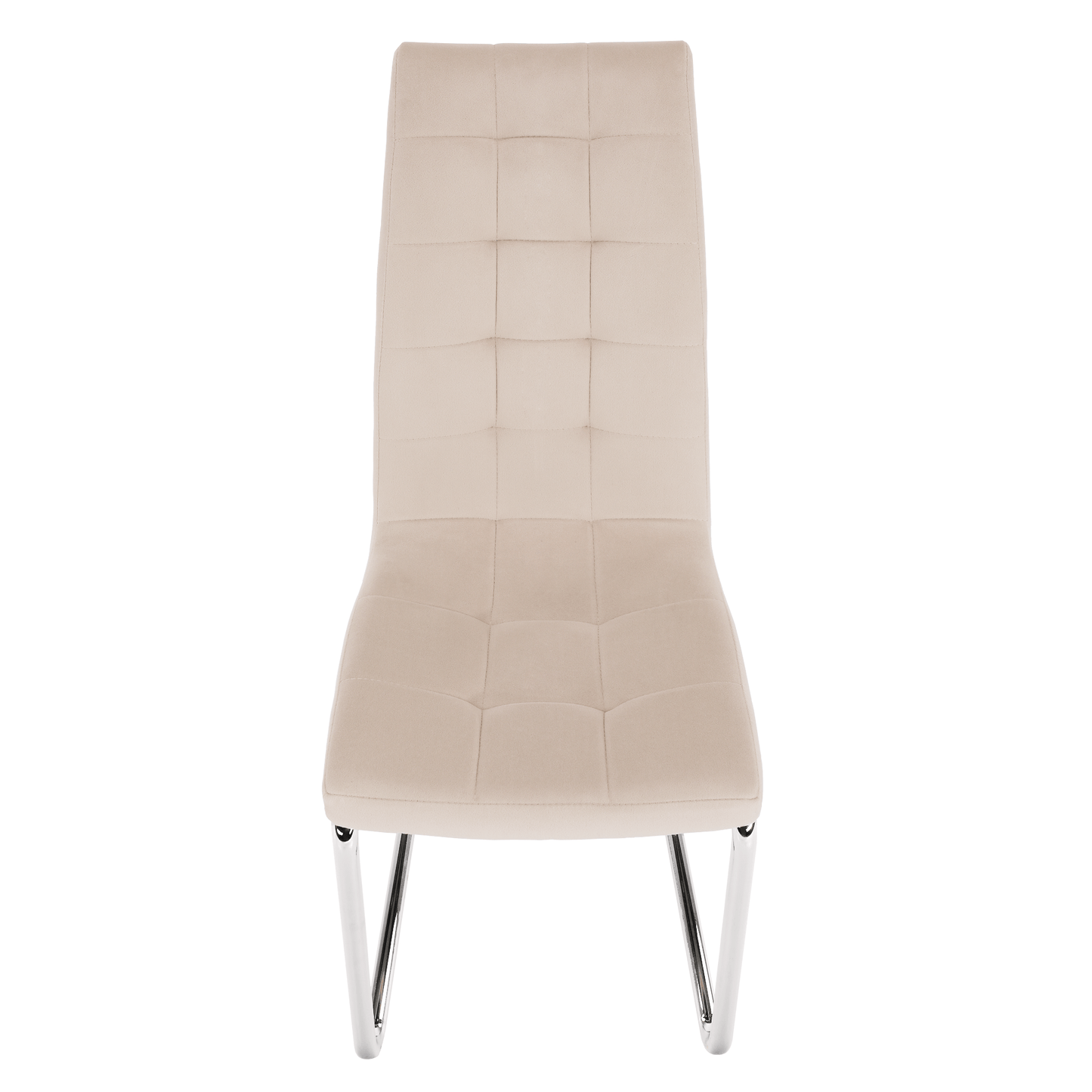 Scaun de masă, ţesătură catifea bej / crom, SALOMA NEW