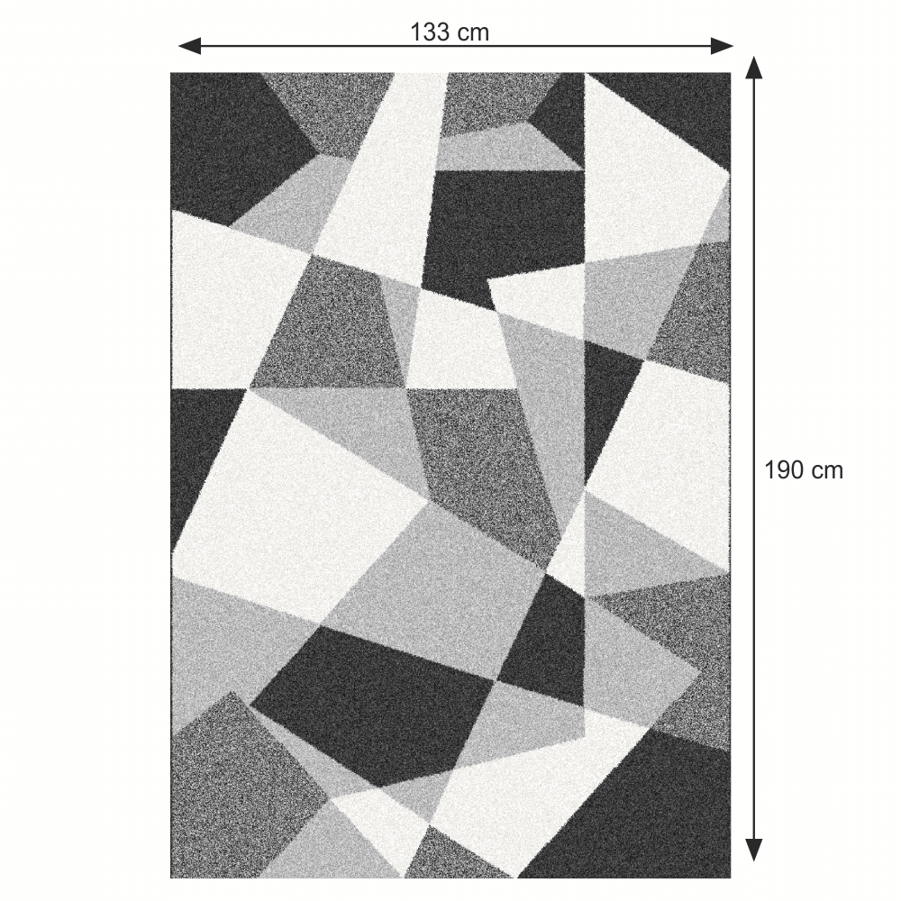 Covor, negru/gri/alb, 133x190, SANAR