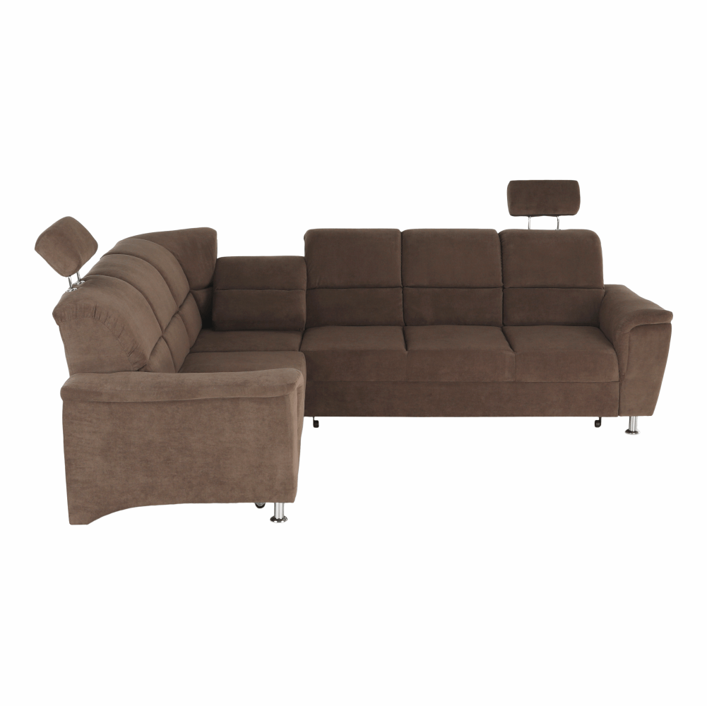 Colţar extensibil, textil maro, stânga, SANTIAGO