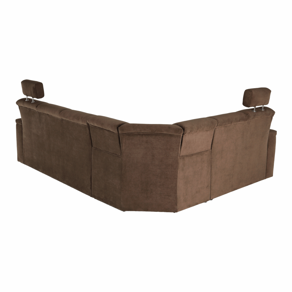 Colţar extensibil, textil maro, stânga, SANTIAGO