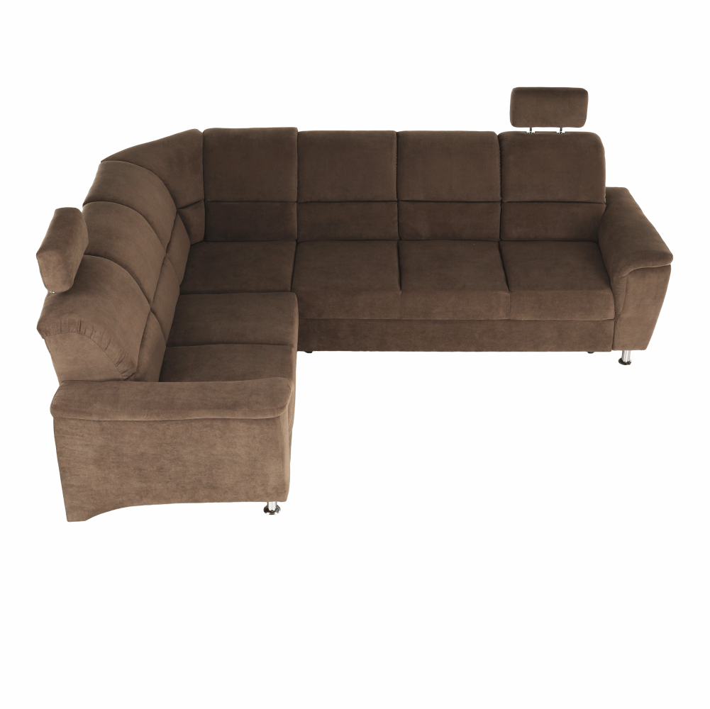 Colţar extensibil, textil maro, stânga, SANTIAGO