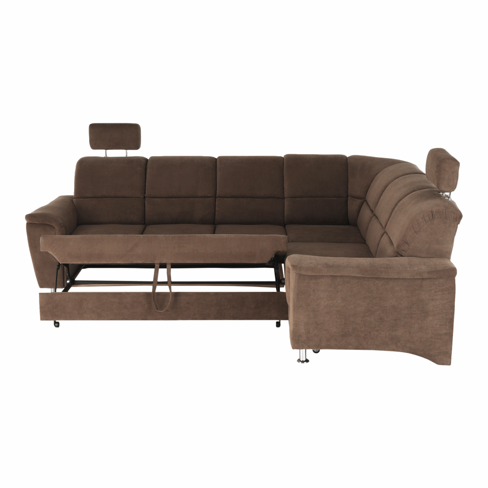 Colţar extensibil, textil maro, dreapta,, SANTIAGO