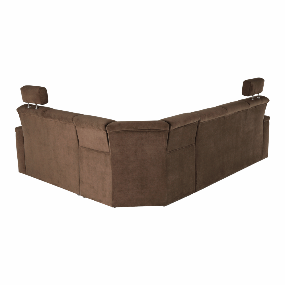 Colţar extensibil, textil maro, dreapta,, SANTIAGO