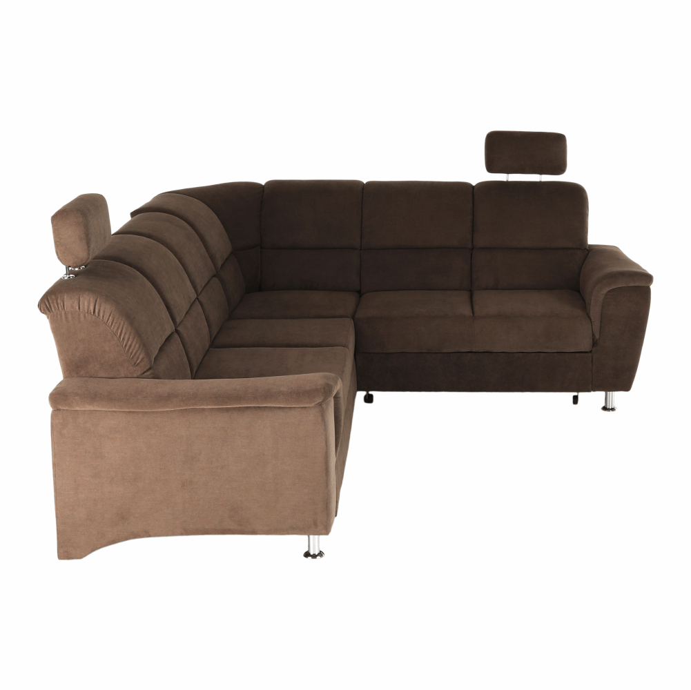 Colţar extensibil, textil maro, dreapta,, SANTIAGO