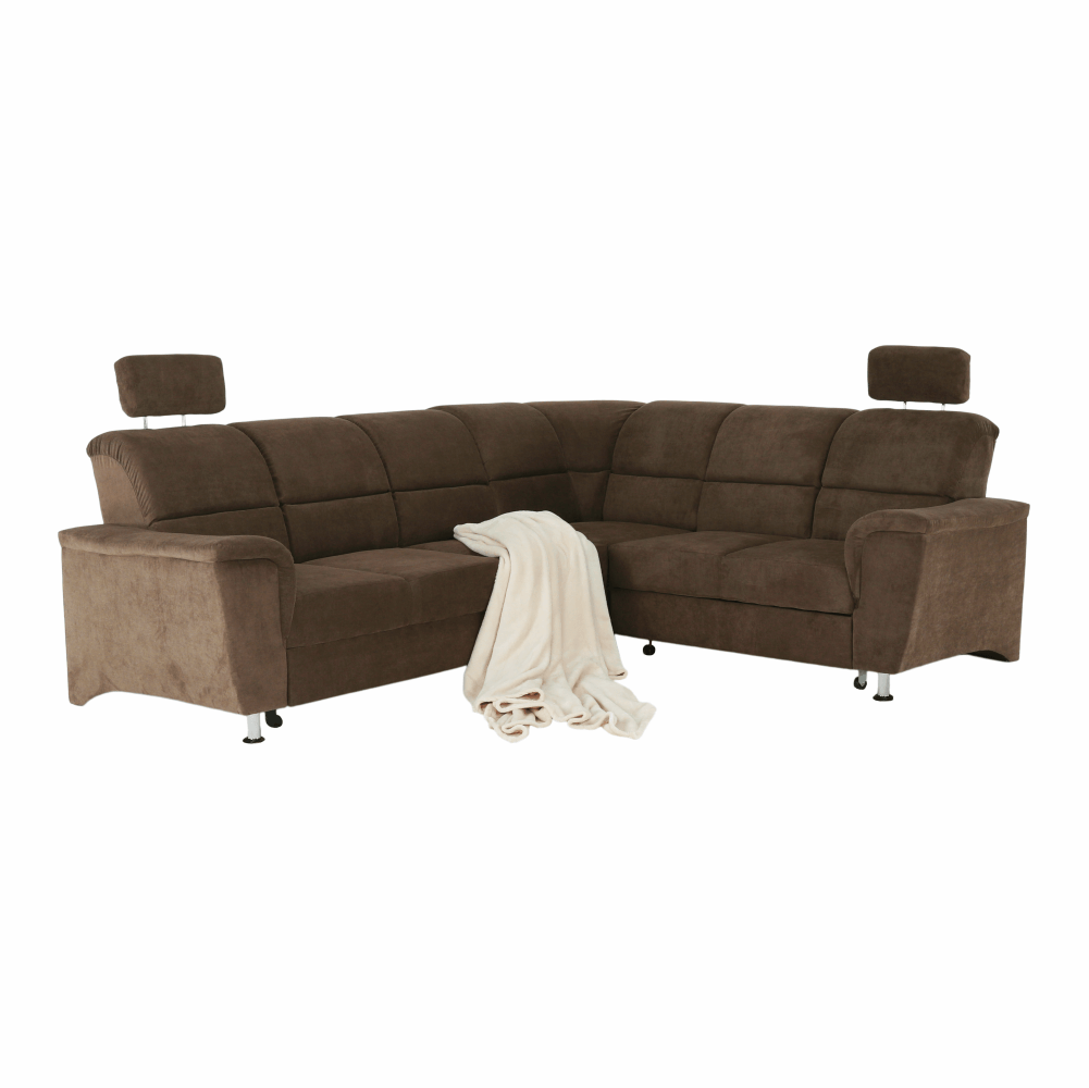 Colţar extensibil, textil maro, dreapta,, SANTIAGO