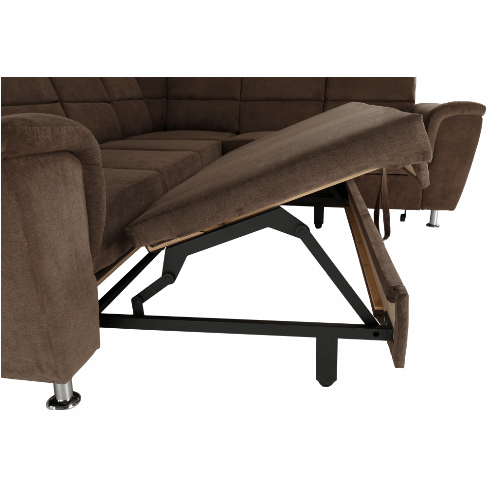 Colţar extensibil, textil maro, dreapta,, SANTIAGO