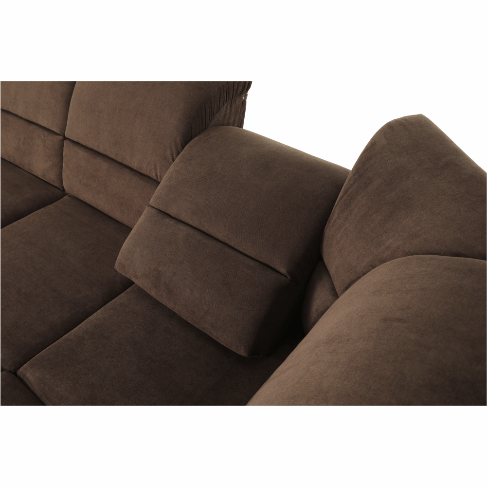 Colţar extensibil, textil maro, dreapta,, SANTIAGO