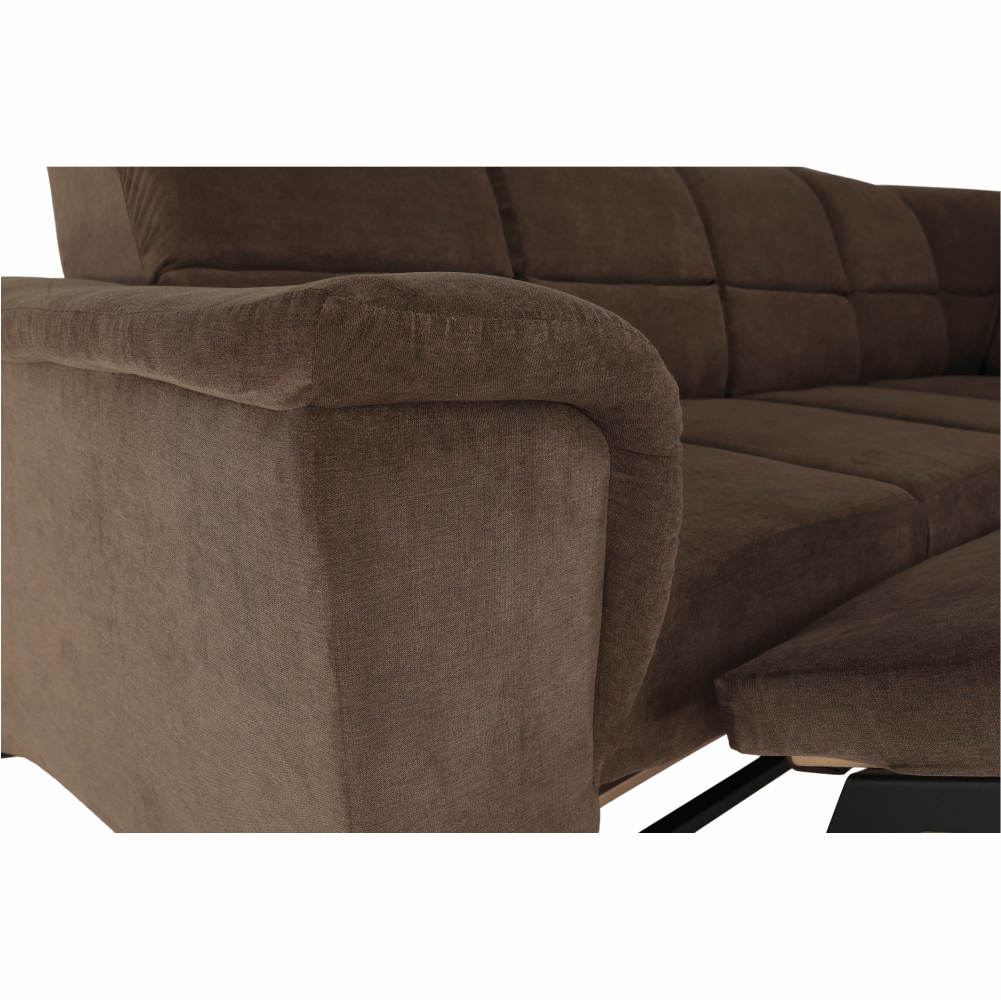 Colţar extensibil, textil maro, dreapta,, SANTIAGO