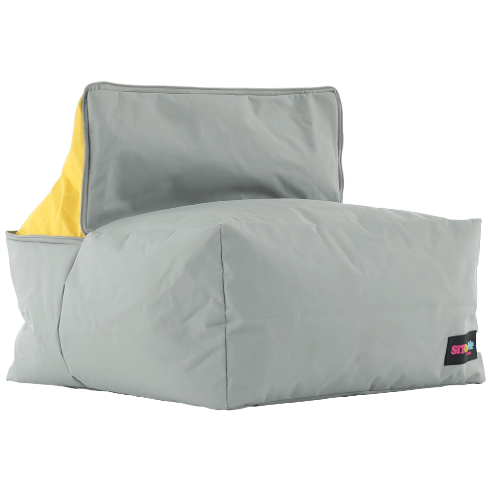 Fotoliu tip sac, gri/material textil verde, ALIMOR