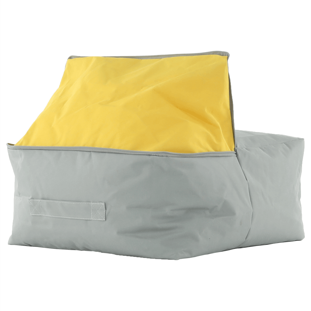 Fotoliu tip sac, gri/material textil verde, ALIMOR