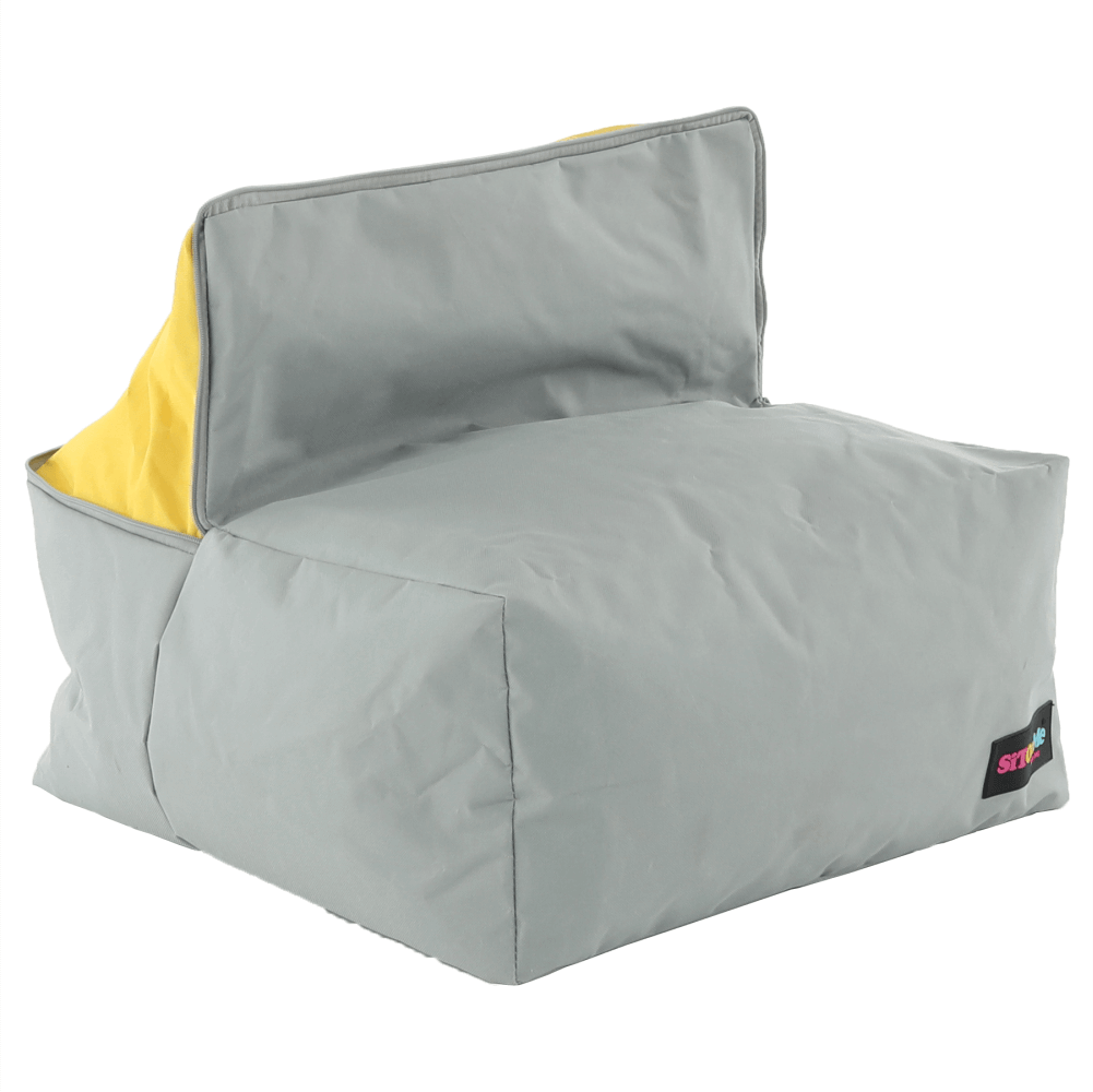 Fotoliu tip sac, gri/material textil verde, ALIMOR