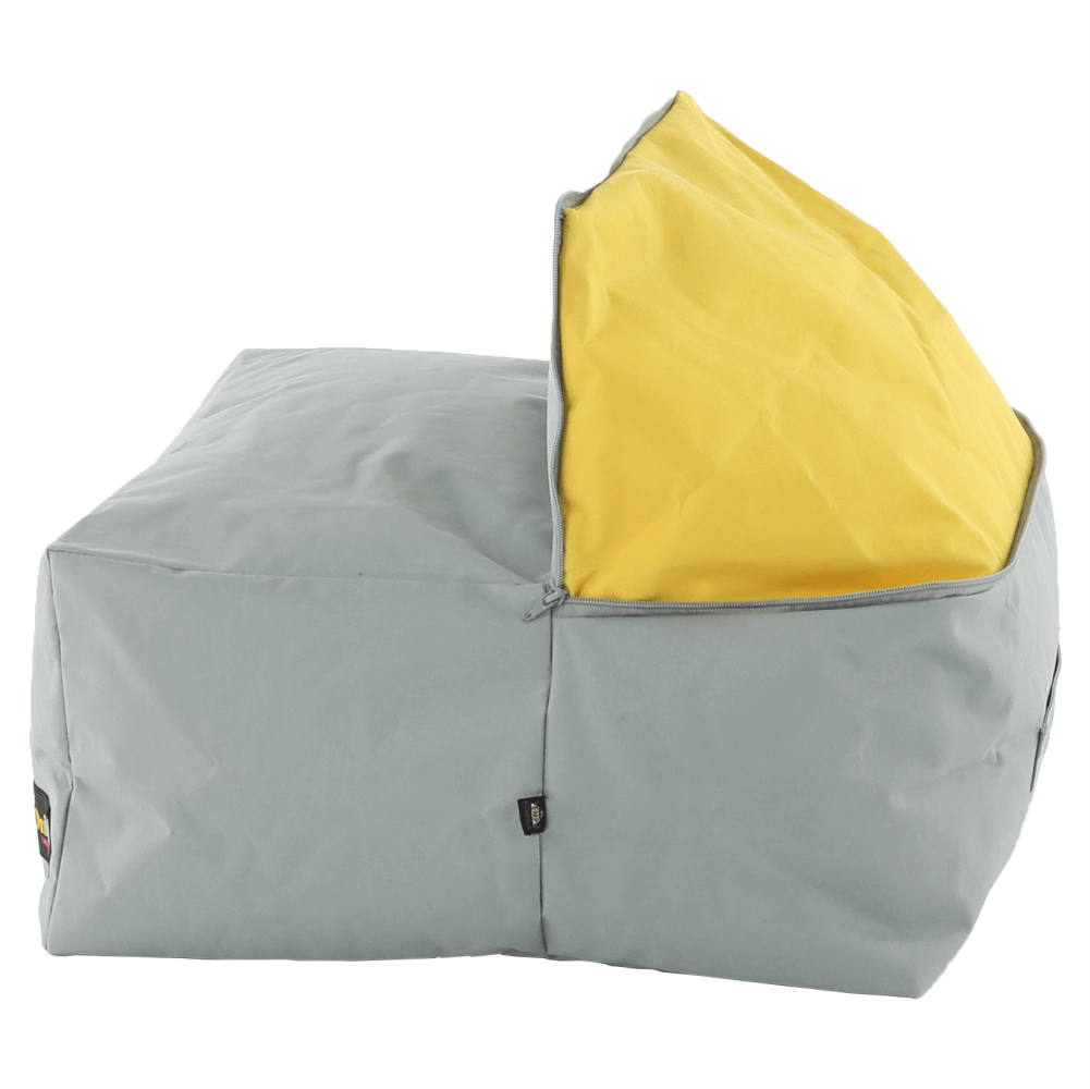 Fotoliu tip sac, gri/material textil verde, ALIMOR