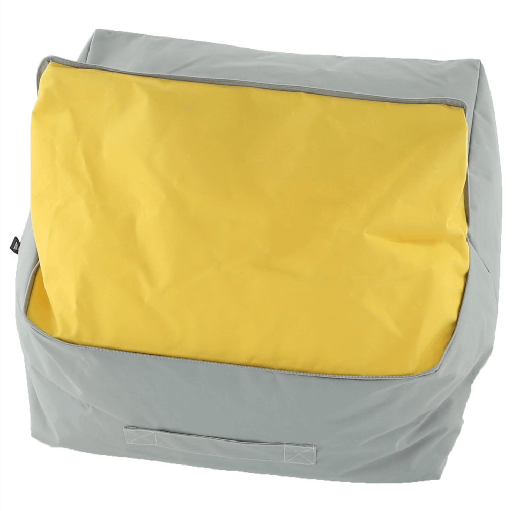 Fotoliu tip sac, gri/material textil verde, ALIMOR