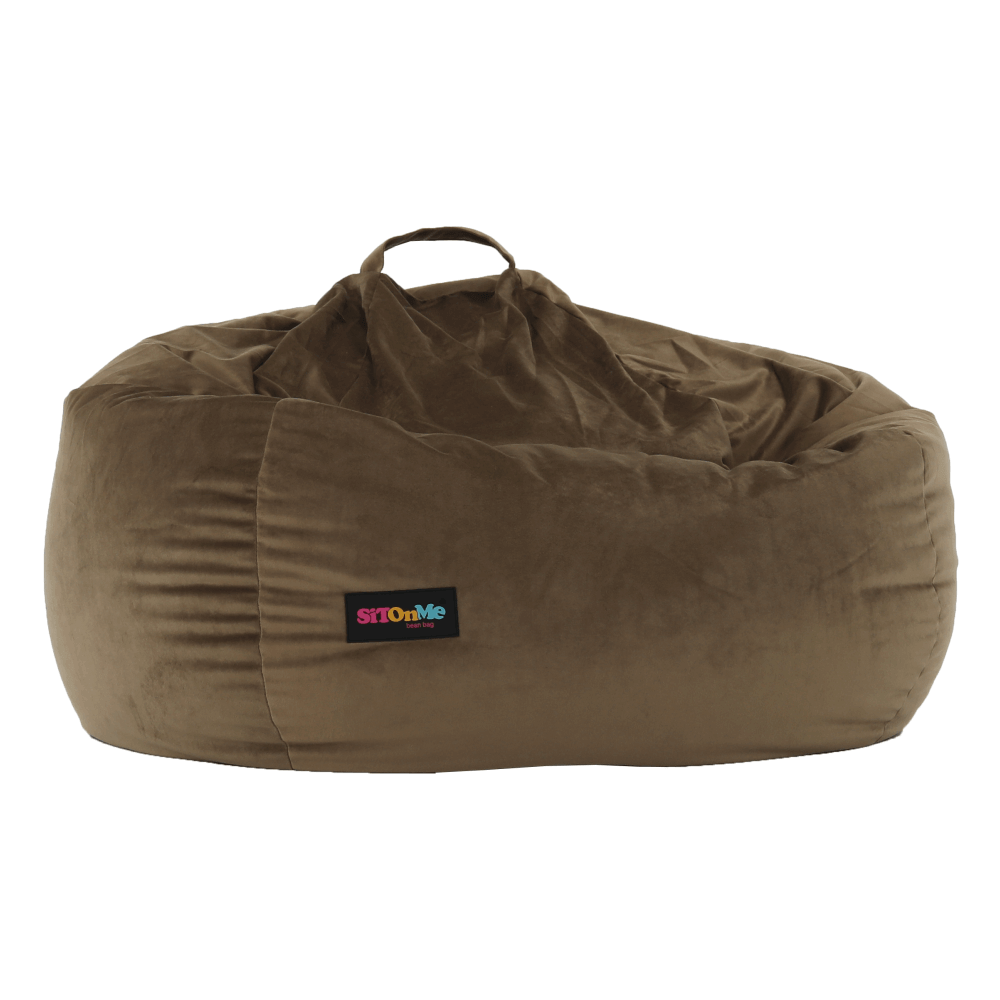 Fotoliu tip sac, material textil gri-maro TAUPE, TRIKALO