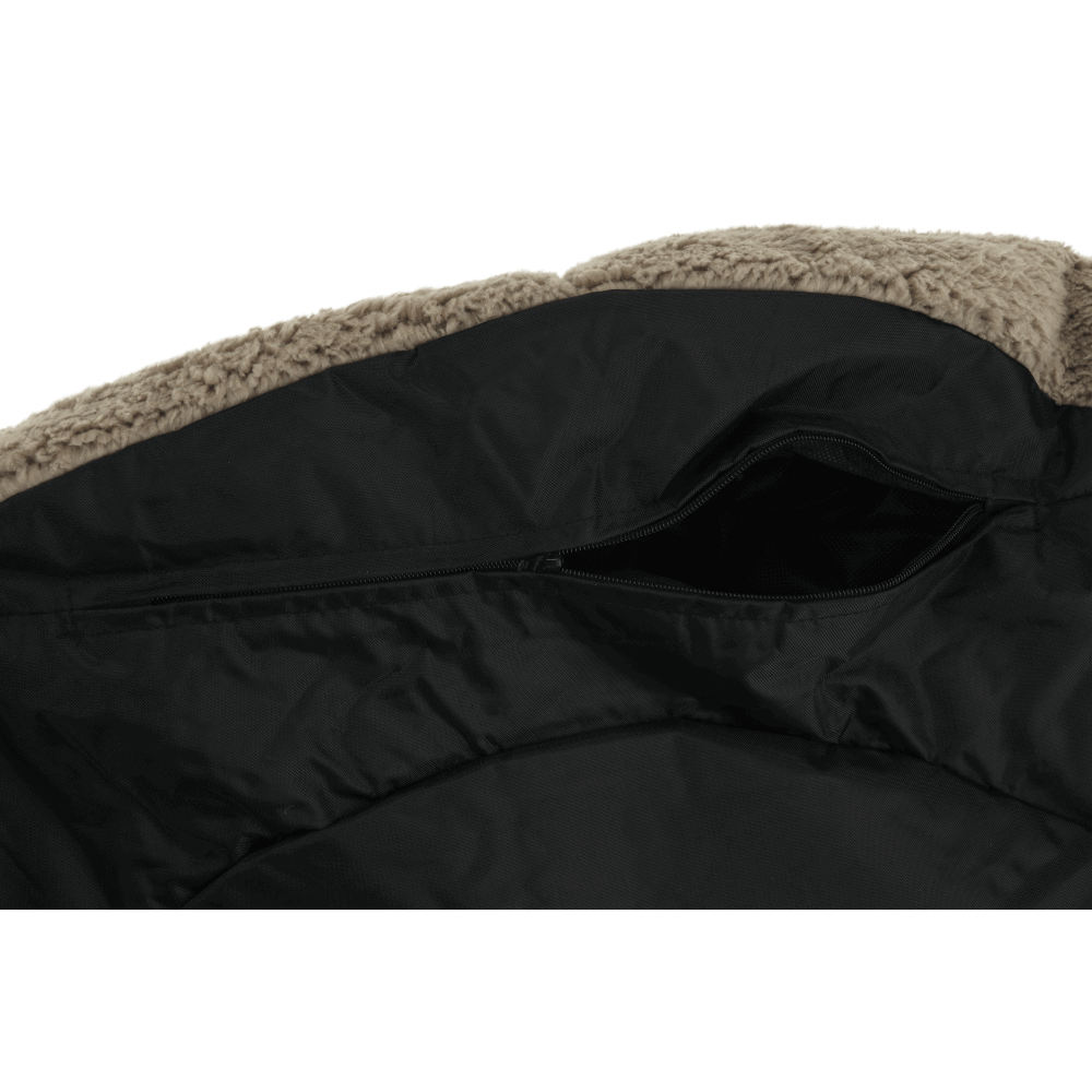 Fotoliu tip sac, material textil maro deschis, ALMERO