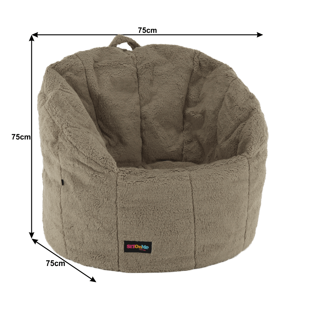 Fotoliu tip sac, material textil maro deschis, ALMERO