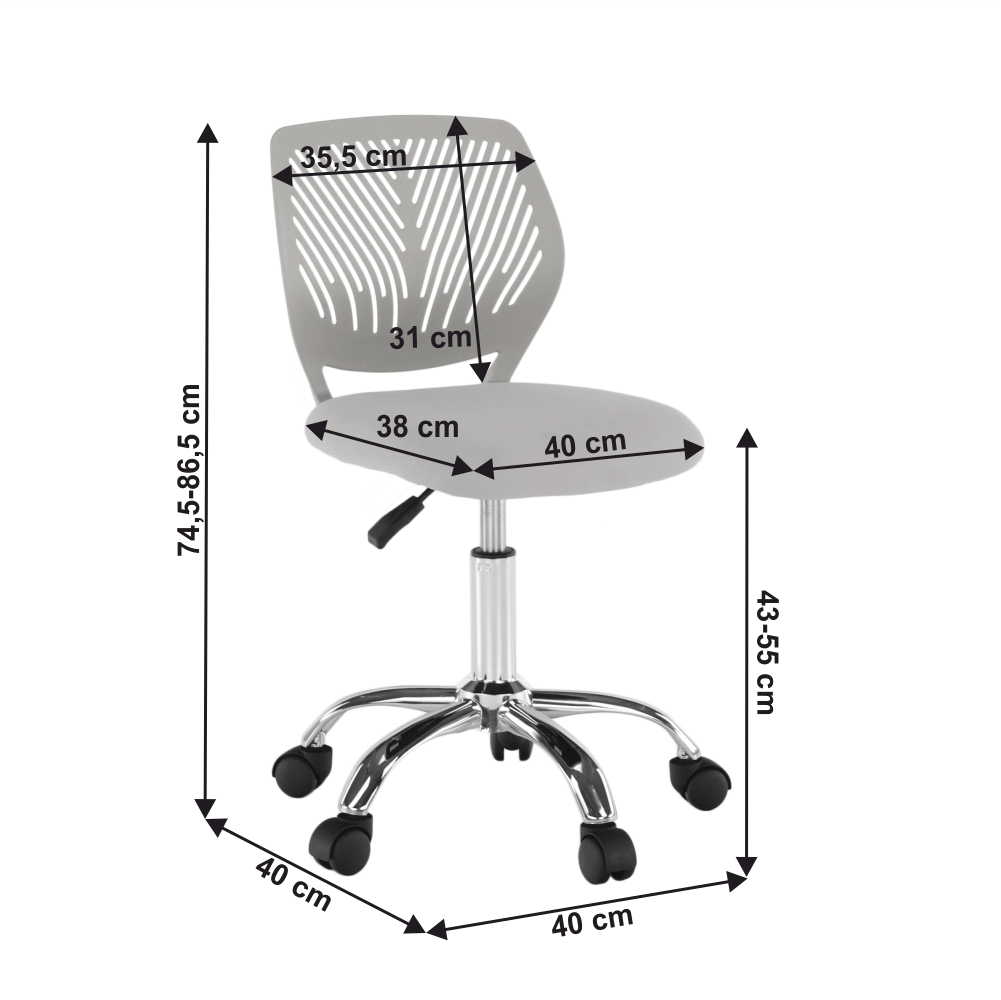 Scaun rotativ, gri/crom, SELVA