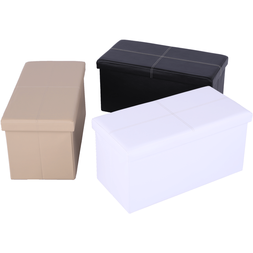 Taburet pliabil, piele eco maro, IMRA