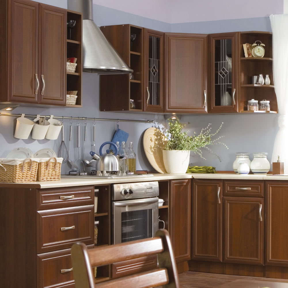 Dulap inferior D40S1 cu 1 sertar, model stânga, nuc Milano, SICILIA