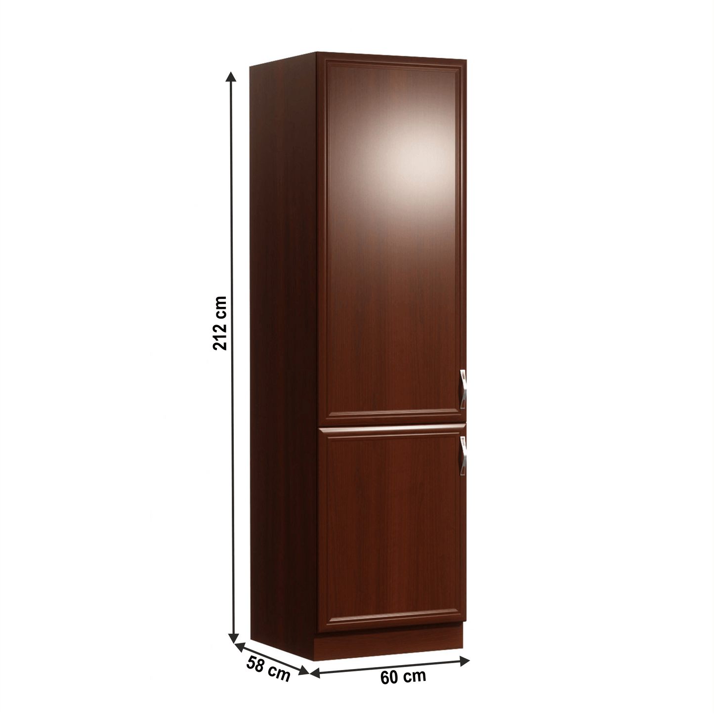 Dulap D60ZL pentru frigider încorporat, model stânga, nuc Milano, SICILIA