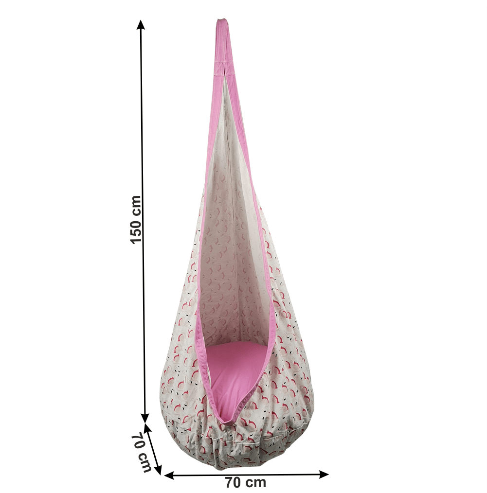 Fotoliu balansoar suspendat, roz/model flamingo, SIESTA TYP 2
