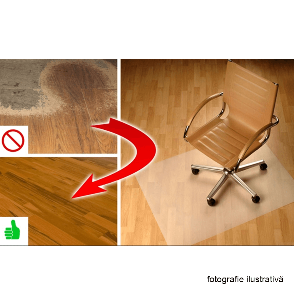 Protecţie podea sub scaun, transparentă, 100x70 cm, 0, 5 mm, ELLIE NEW TYP 1