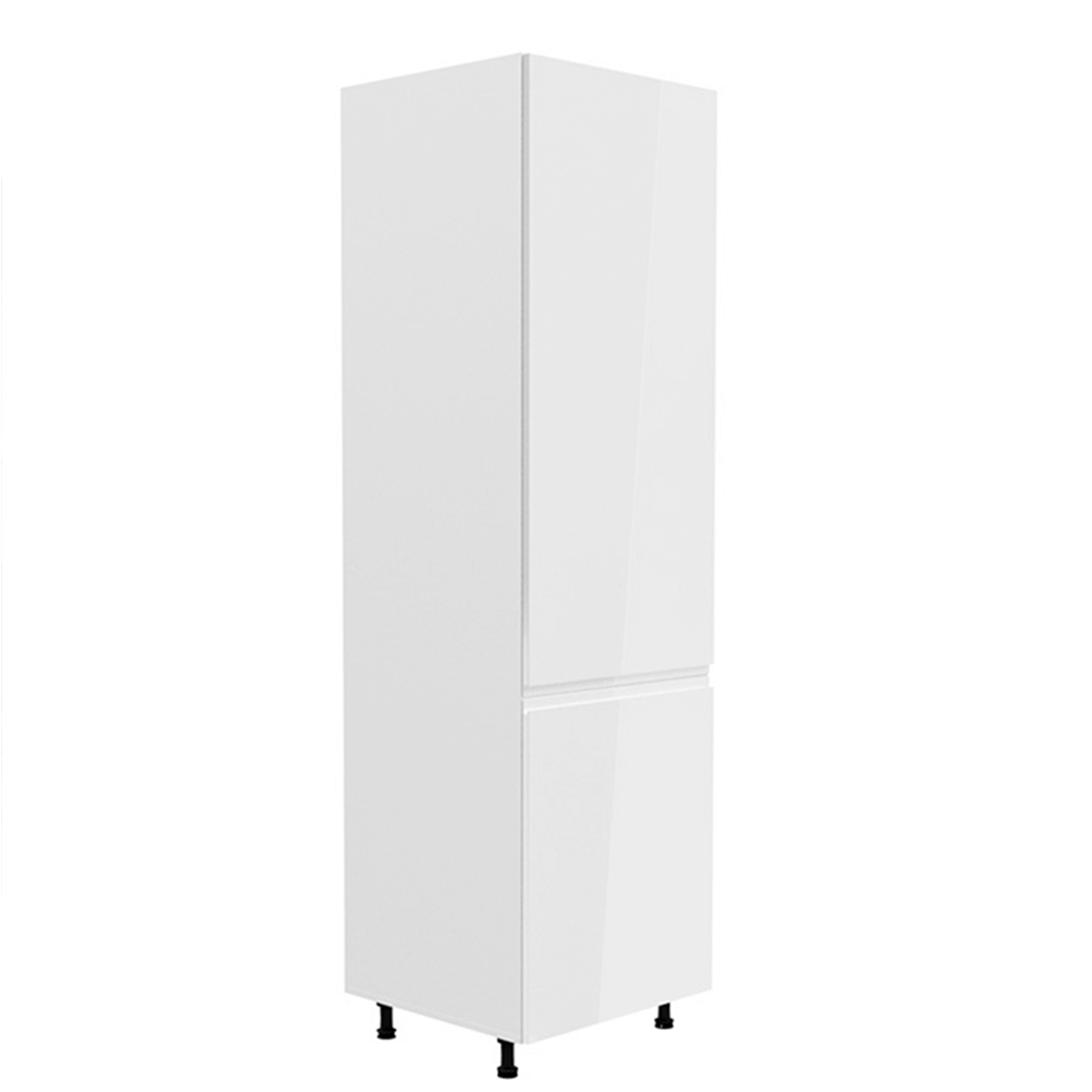 Dulap pentru frigider, alb/alb luciu extra ridicat, de dreapta, AURORA D60ZL