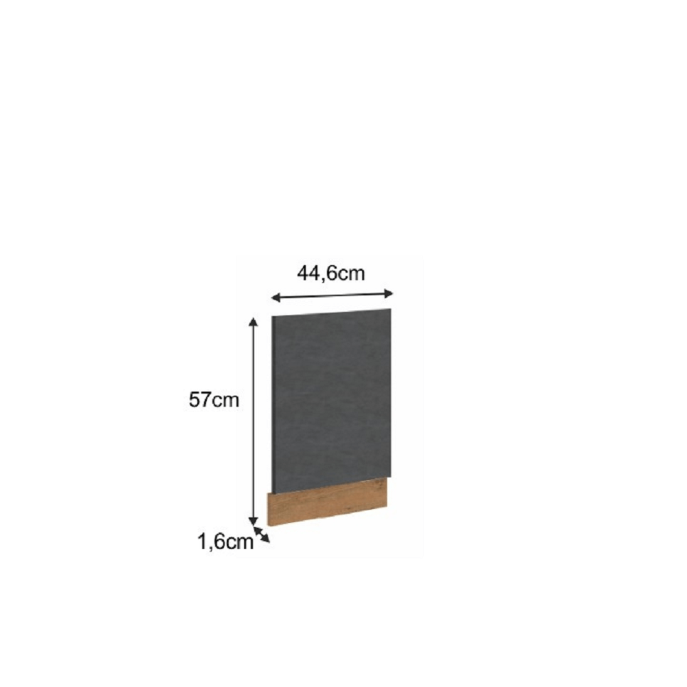 Uşă pentru maşina de spălat vase încorporată, gri mat/stejar lancelot, VEGA ZM 570x446