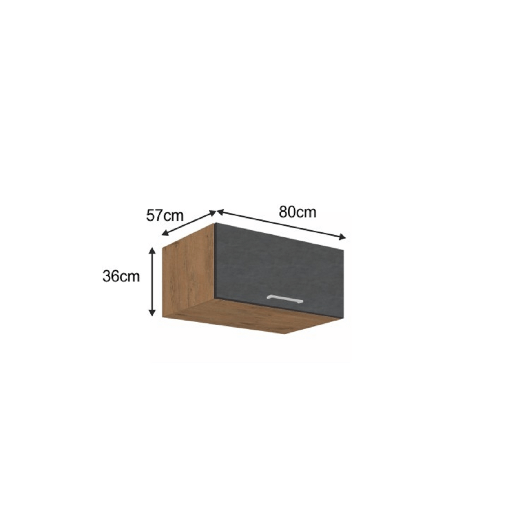 Dulap superior, stejar lancelot/gri mat, VEGA 80 NAGU-36 1F