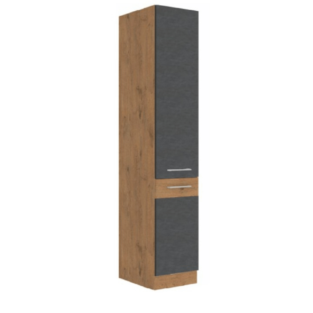 Dulap înalt, gri mat/stejar lancelot, VEGA 40 DK-210 2F