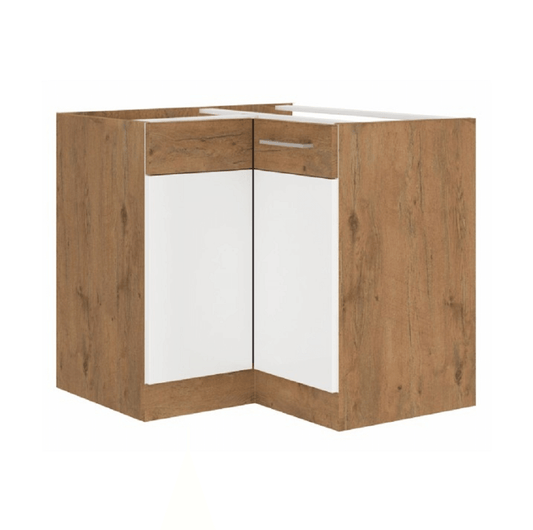 Cabinet inferior, alb extra lucios HG/stejar Lancelot, VEGA DN 1F BB