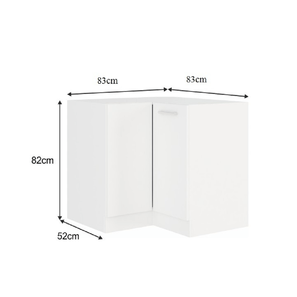 Dulap inferior de colţ, alb, SPLIT 89x89 DN 1F BB