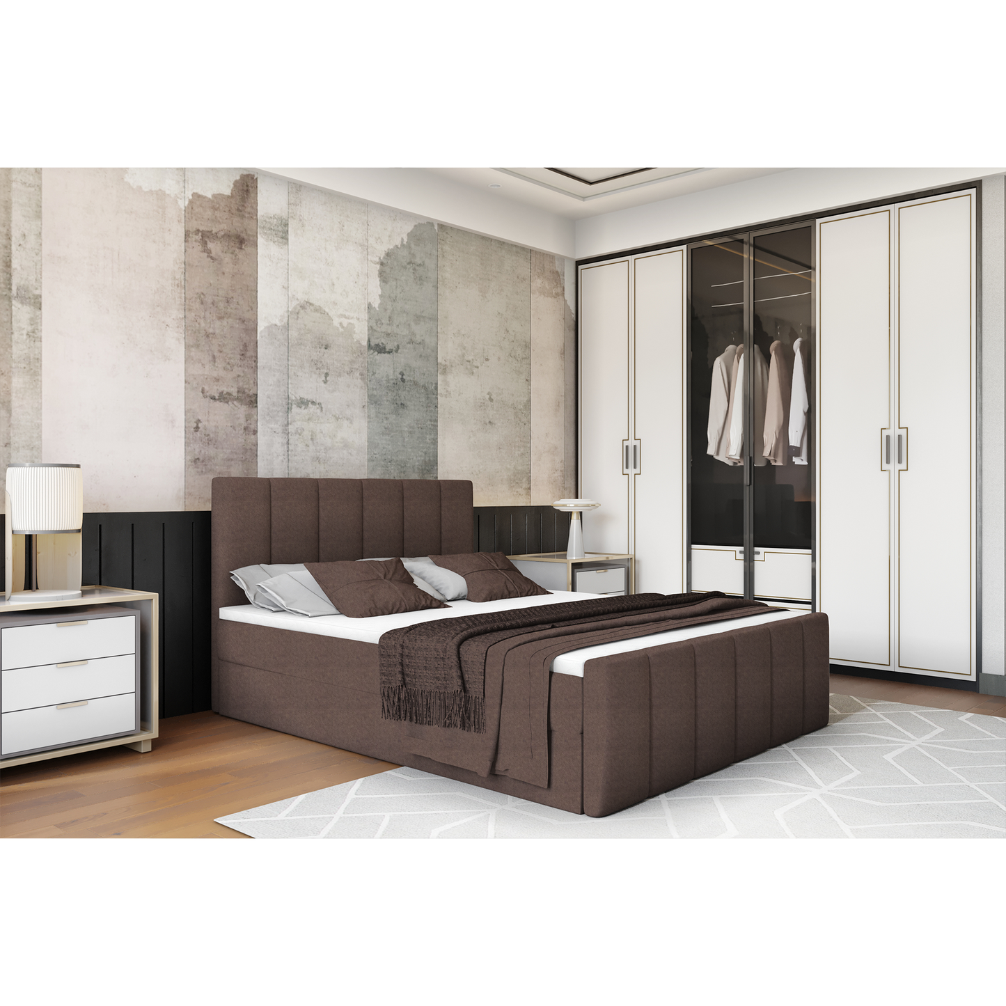 Pat boxspring, 160x200, maro, STAR