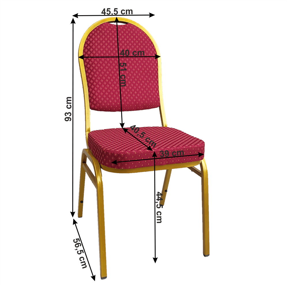 Scaun, stivuitor, ţesătură roşie /vopsea aurie, JEFF 3 NEW