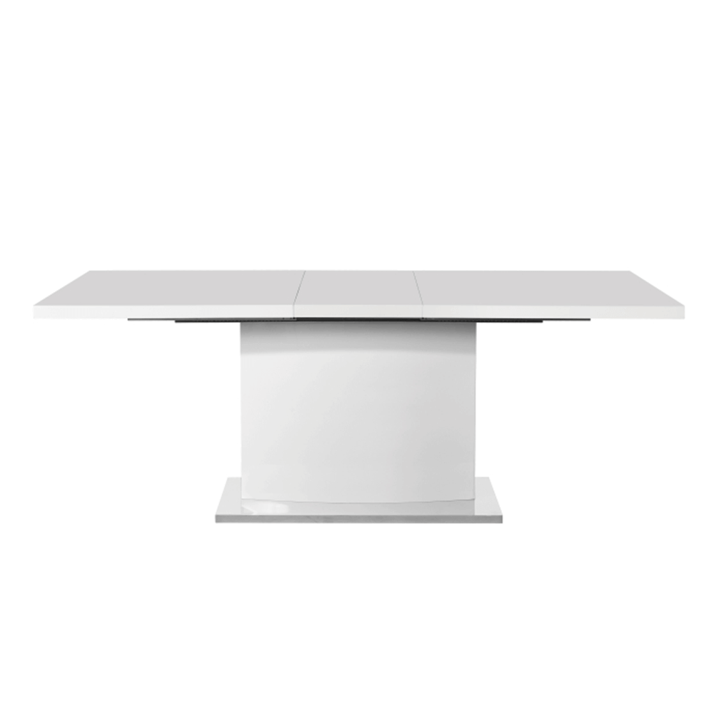 Masă de dining culoare albă HG, 160-200x90 cm, KORINTOS